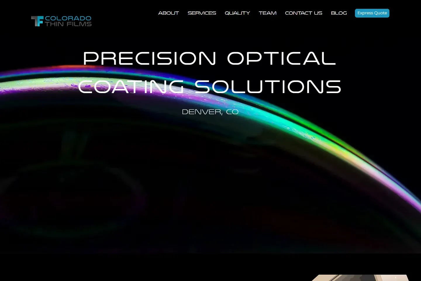 Colorado Thin Films homepage preview
