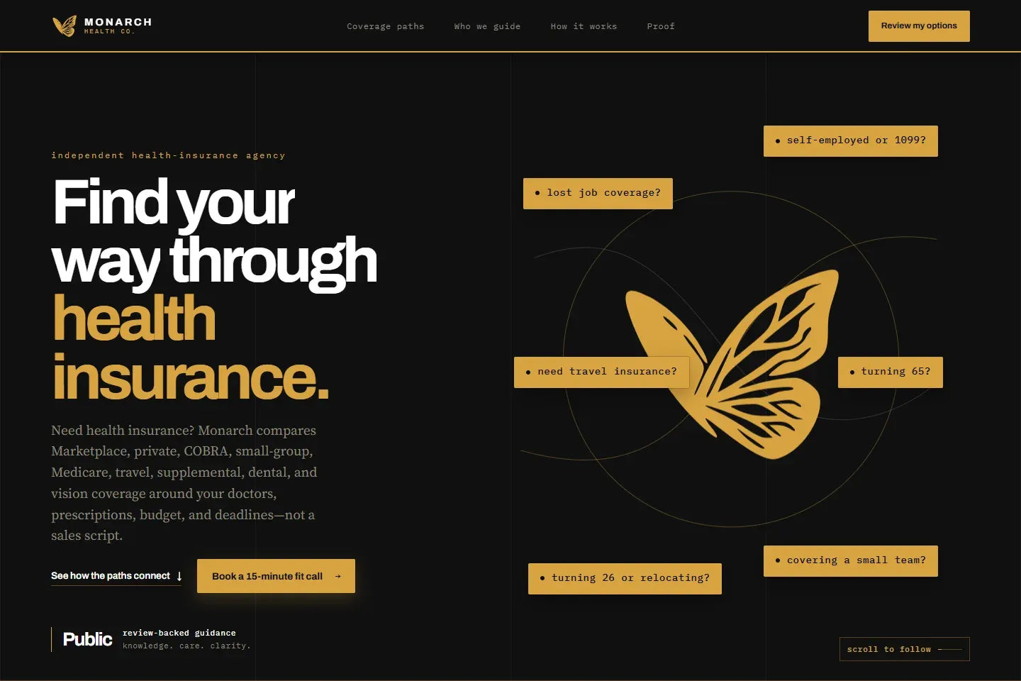 Monarch Health Co. homepage preview